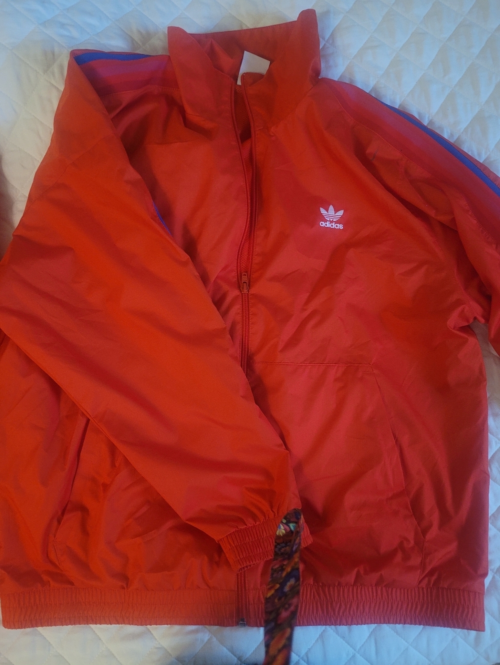 Adidas Men Red Trefoil Windbreaker Jacket  XL And Pants Size L